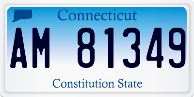 CT license plate AM81349