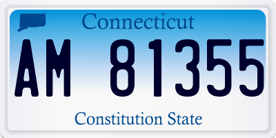 CT license plate AM81355