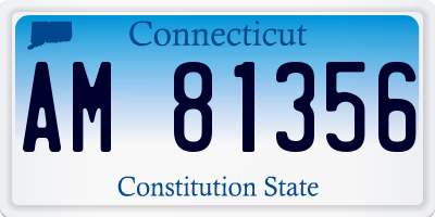 CT license plate AM81356