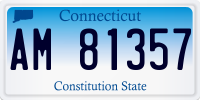 CT license plate AM81357