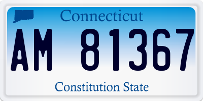 CT license plate AM81367