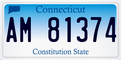CT license plate AM81374