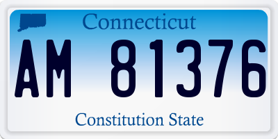CT license plate AM81376