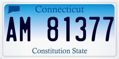 CT license plate AM81377