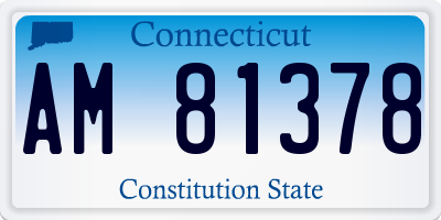 CT license plate AM81378