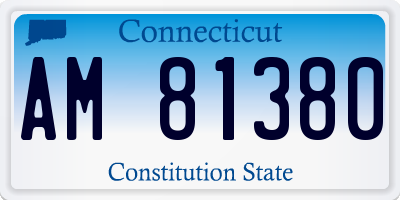CT license plate AM81380