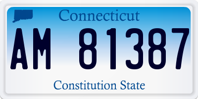 CT license plate AM81387