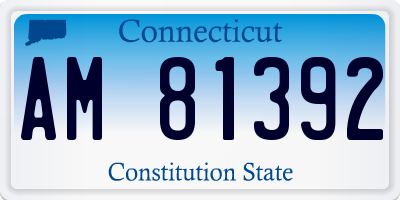 CT license plate AM81392