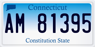 CT license plate AM81395