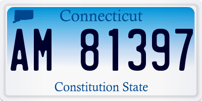 CT license plate AM81397