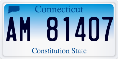 CT license plate AM81407