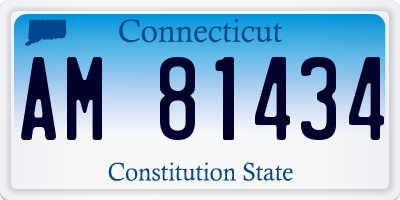 CT license plate AM81434