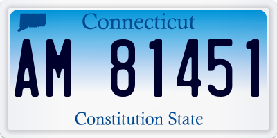 CT license plate AM81451