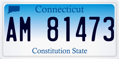 CT license plate AM81473