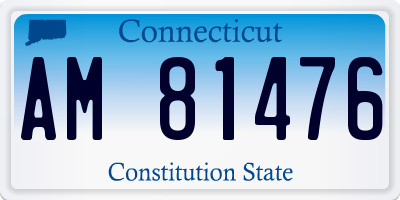 CT license plate AM81476
