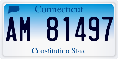 CT license plate AM81497