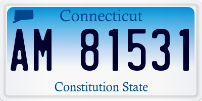 CT license plate AM81531