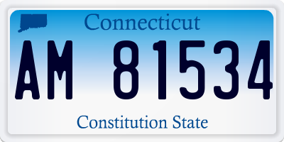 CT license plate AM81534