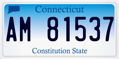 CT license plate AM81537