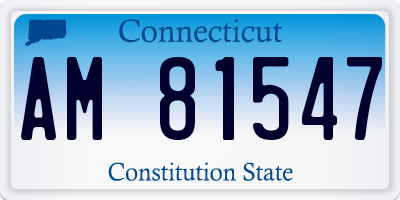 CT license plate AM81547