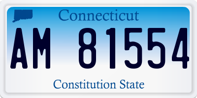 CT license plate AM81554