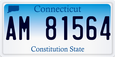 CT license plate AM81564