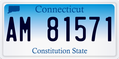 CT license plate AM81571