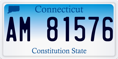 CT license plate AM81576