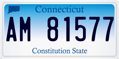 CT license plate AM81577