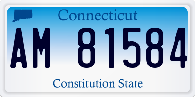 CT license plate AM81584