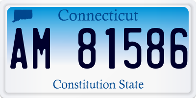 CT license plate AM81586