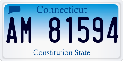 CT license plate AM81594