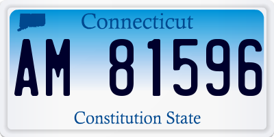 CT license plate AM81596