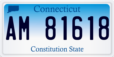 CT license plate AM81618