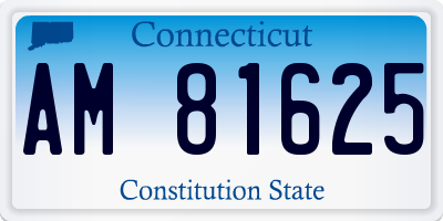 CT license plate AM81625