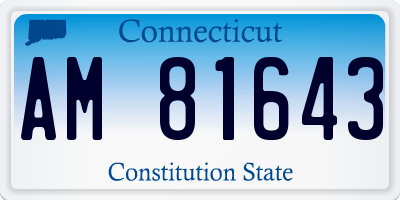 CT license plate AM81643