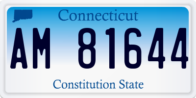 CT license plate AM81644