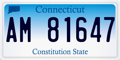 CT license plate AM81647