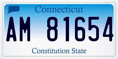 CT license plate AM81654