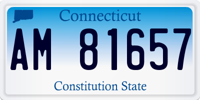 CT license plate AM81657