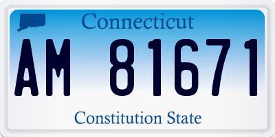CT license plate AM81671