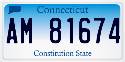 CT license plate AM81674
