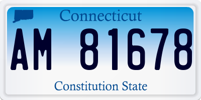 CT license plate AM81678