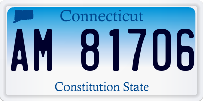 CT license plate AM81706