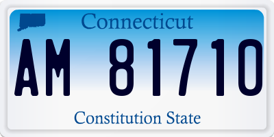 CT license plate AM81710
