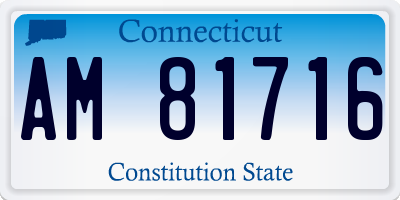 CT license plate AM81716
