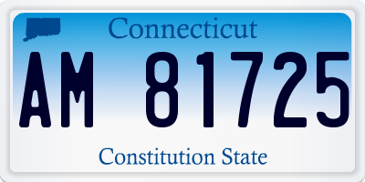 CT license plate AM81725