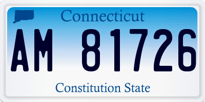 CT license plate AM81726