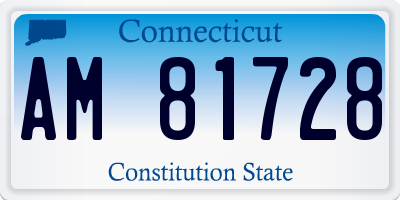 CT license plate AM81728