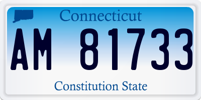 CT license plate AM81733